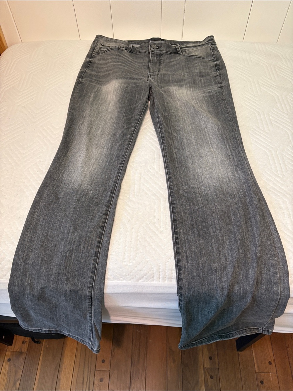 White House Black Market Women's Faded Gray/Black Bootcut Jeans